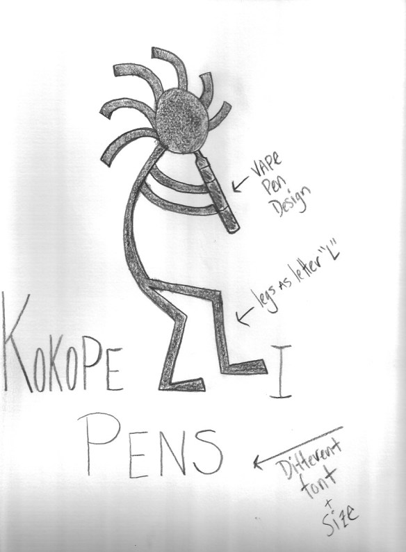 Kokopelli Pens Logo Sketch 1